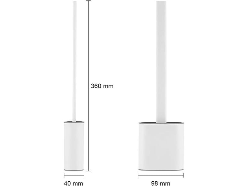  Balayette wc silicone anti-goutte : support aéré, séchage rapide &amp; zéro odeur. Fixation murale ou sol, blanc.  - Conforama D
