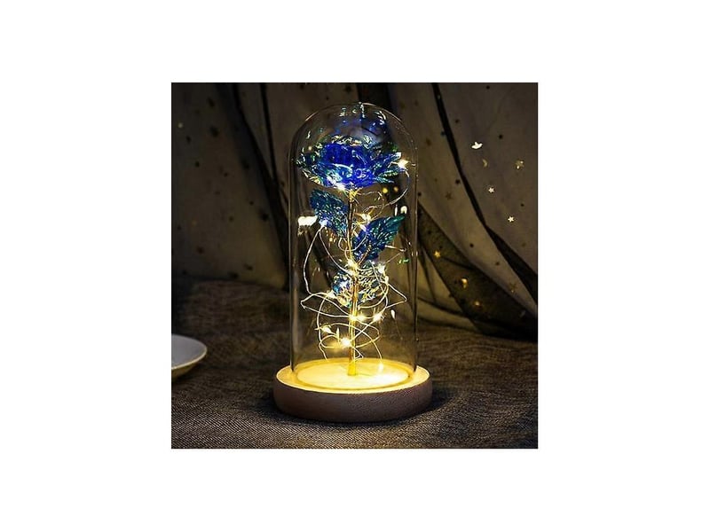  Lampe romantique et créative ornée de fleurs artificielles éternelles pour la saint-valentinrose  - Conforama E