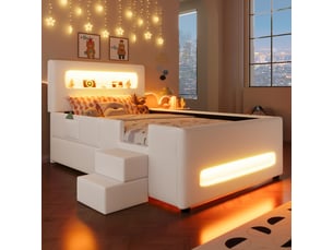 Lit simple 90x200 cm <strong>MERAX</strong>  <strong>lit enfant blanc</strong> coloris blanc