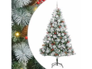 Sapin de noël - arbre de noël artificiel vert et blanc 210 cm