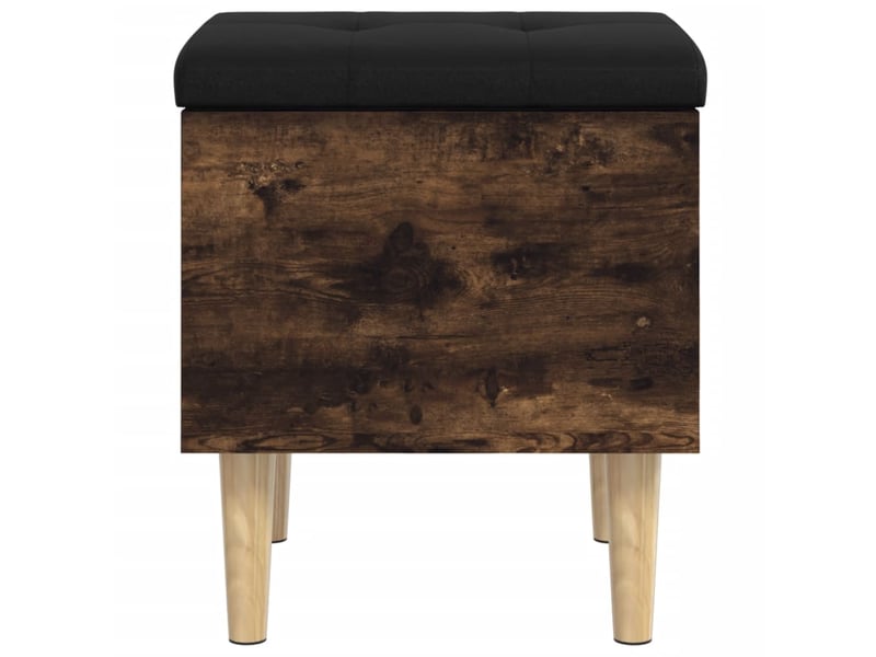  Banc chambre, banc de rangement chêne fumé 42x42x46 cm bois d'ingénierie  - Conforama E