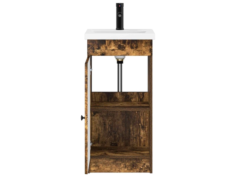  Meuble de salle de bain avec évier chêne fumé 42x40x84.5 cm shl4428  - Conforama D