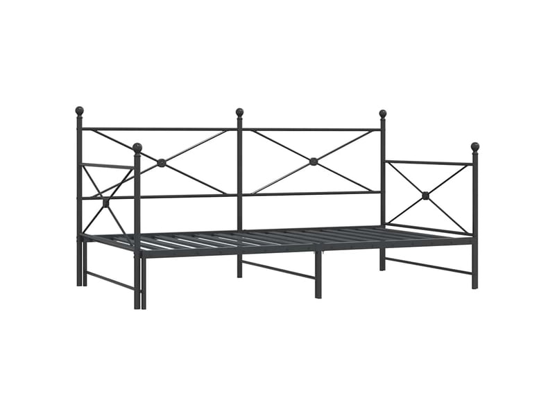 Lit simple- lit adulte -  lit de jour avec gigogne sans matelas noir 100x200 cm acier  - Conforama A