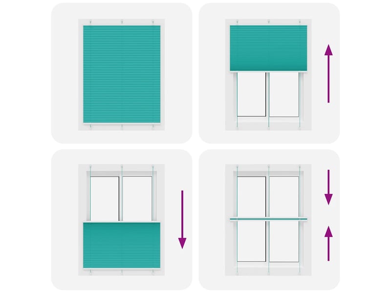  Store plissé, store de fenêtre vert pétrole 110x150cm largeur du tissu 109,4cm cf47076  - Conforama E