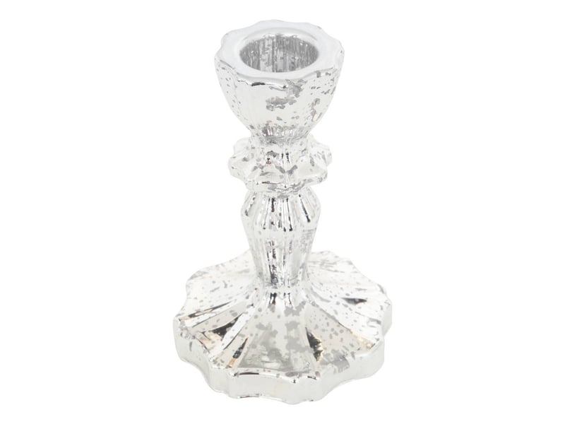  Bougeoir vr argent h11cm  - Conforama A