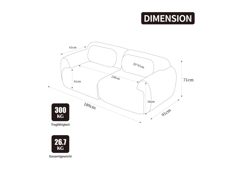  Canapé modulable chenille ivoire, canapé compressé sans montage, structure antidérapante, idéal salon  - Conforama C