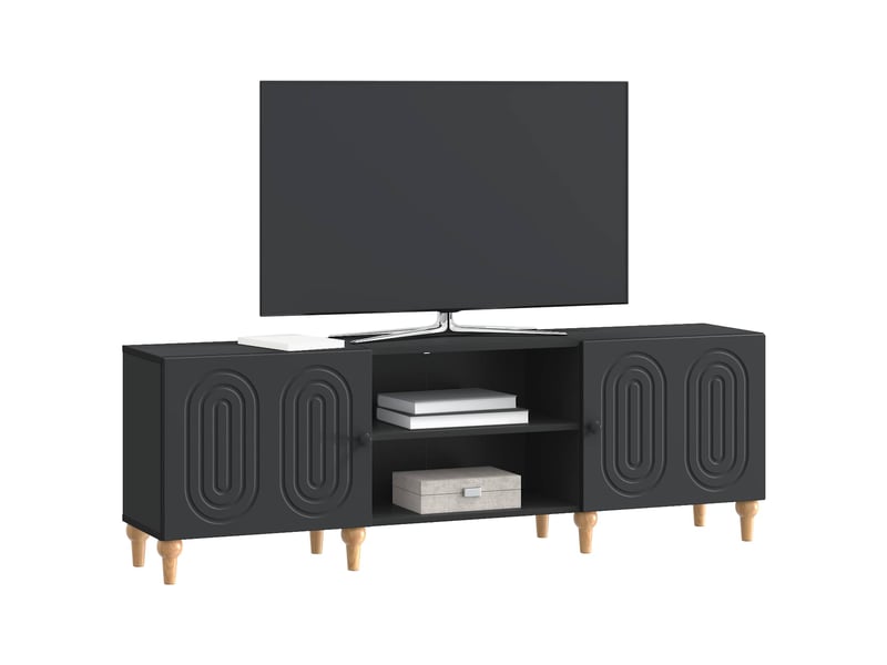  Meuble tv - banc tv - meuble de rangement 150 x 31 x 50 cm noir bois d'ingénierie  - Conforama C