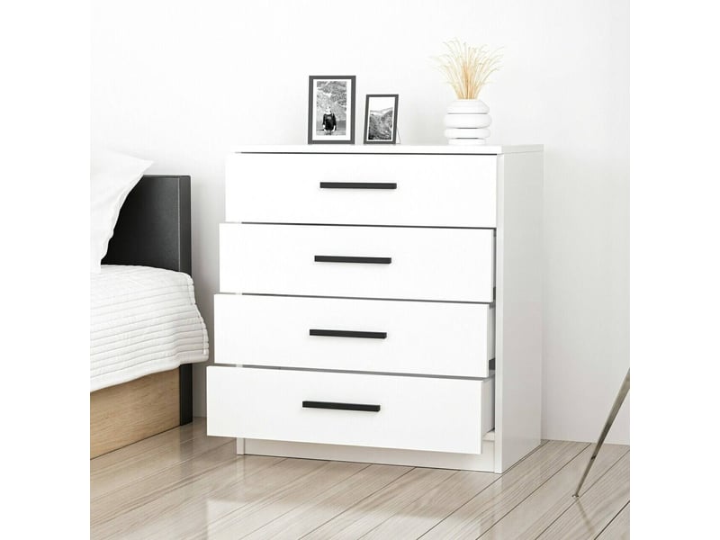  Commode kalmaegi, 4 tiroirs, 70x79x42h cm blanc Kalmaegi - Conforama E
