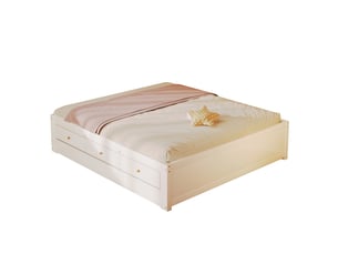 Lit avec rangement 140x200 cm <strong>MODERNLUXE</strong> <strong></strong> coloris blanc