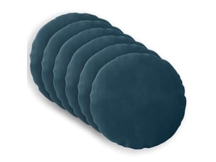 Lot de 6 coussins avec oreiller, coussins décoratifs heerlen bleu velours cf50808