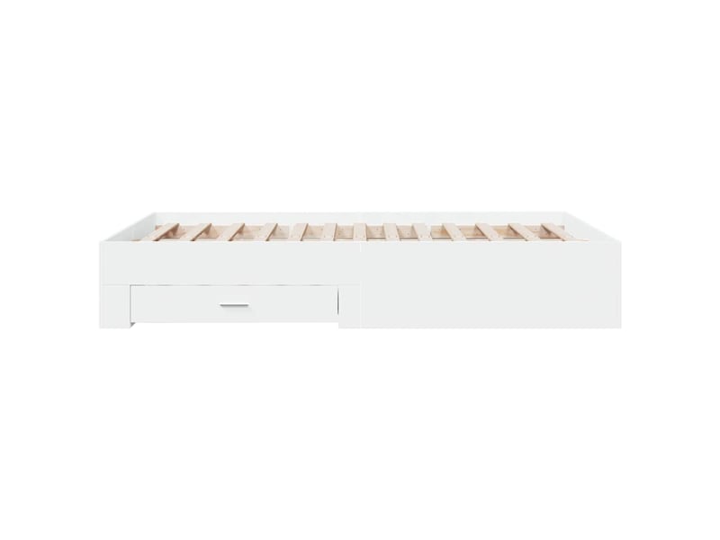 Lit double- lit adulte - cadre de lit avec tiroirs sans matelas blanc 135x190 cm - Conforama D