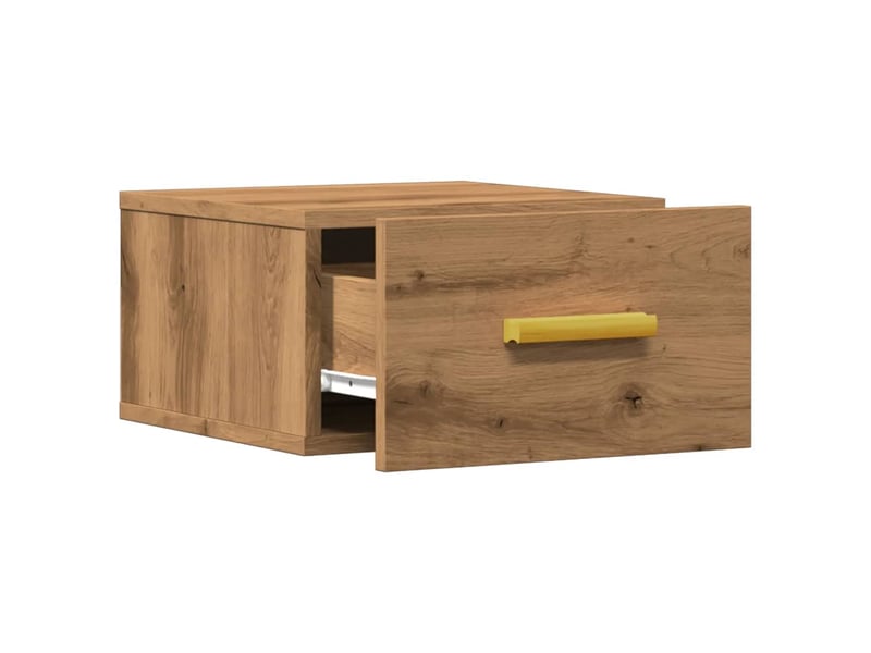  Table de chevet - cabinet de chevet - table de nuit murale chêne artisanal 35x35x20 cm  - Conforama D