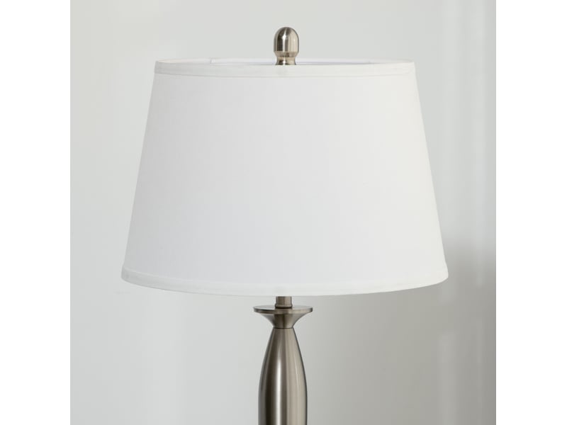 Ensemble de lampes 3 pièces 38x162 cm moderne métal argent et blanc  - Conforama D