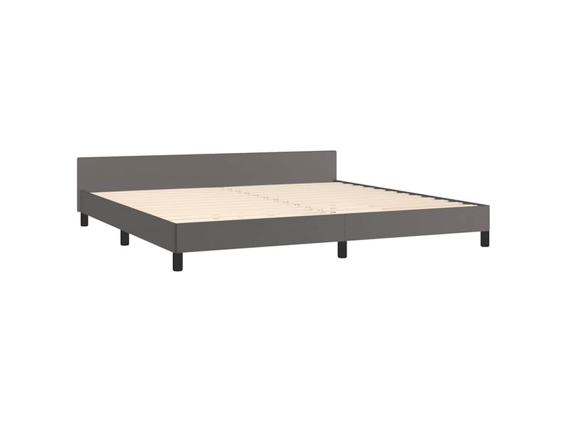 Lit double- lit adulte - cadre de lit sans matelas gris 200x200 cm similicuir - Conforama D