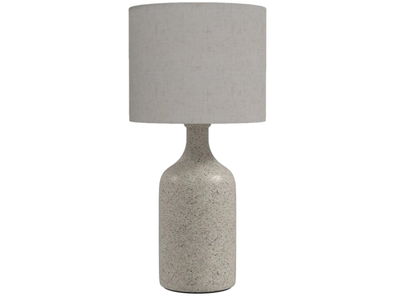  Lampe de table en céramique sable et beige, abat-jour en lin, 22 x 22 x 45 cm, pour chevet et bureau  - Conforama A