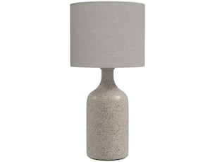 Lampe de table en céramique sable et beige, abat-jour en lin, 22 x 22 x 45 cm, pour chevet et bureau