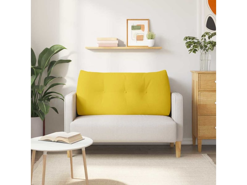 Coussin de dos, coussin de dossier jaune clair 100 x 24 x 50 cm tissu cf54767 - Conforama D