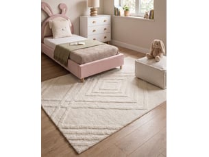 Tapis enfant ziro beige clair 160 x 230 cm coton