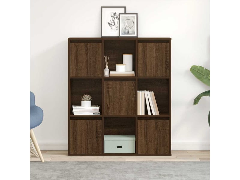  Bibliothèque, étagère de rangement chêne marron 89x24x101,5 cm bois d'ingénierie  - Conforama C