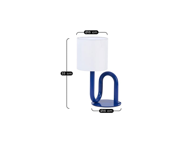 Lampe de table wama en métal bleu  - Conforama C