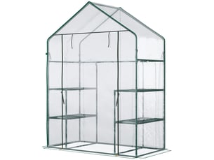 Serre de plain-piedserre à tomateschâssis froid à 6 étagères, transparente, acierpvc, 142 x 73 x 195 cm