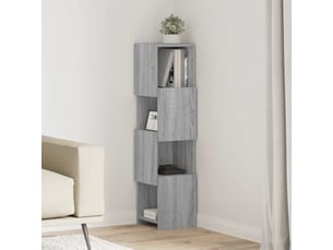Meuble d'angle, meuble de rangement salon 25,5x25x102cm bois d'ingénierie gris sonoma
