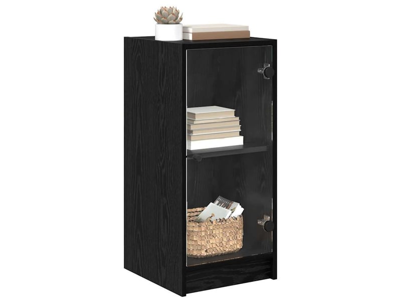 Buffet - bahut - meuble de rangement chêne noir 35 x 37 x 76 cm bois d'ingénierie - Conforama C