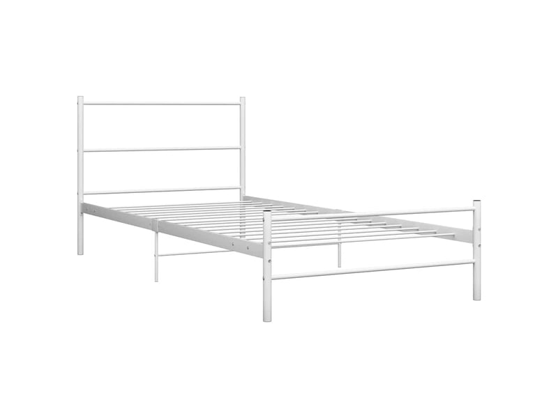  Lit simple- lit adulte -  cadre de lit sans matelas blanc métal 100x200 cm  - Conforama A