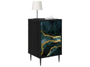 Table de chevet - cabinet de chevet - table de nuit wijhe chêne noir 36 x 33 x 61 cm