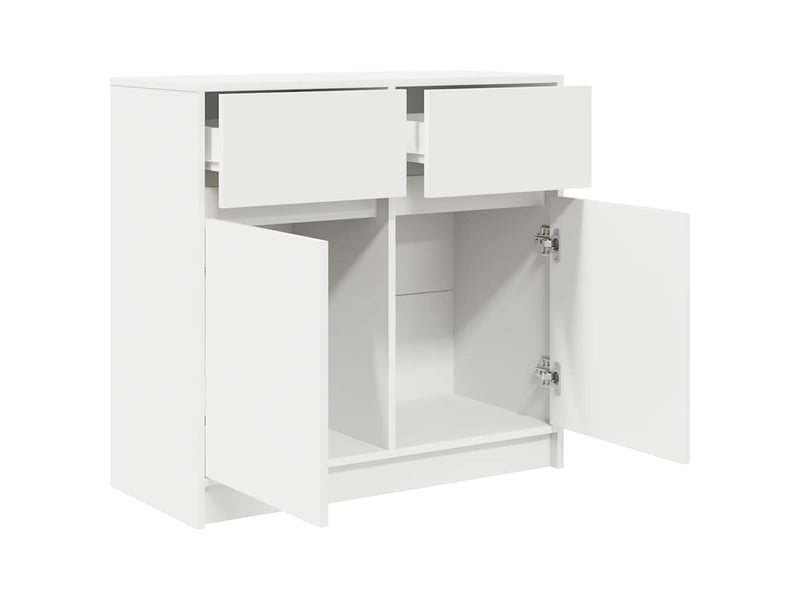  Buffet - bahut - meuble de rangement avec tiroir blanc 80x34x76 cm bois d'ingénierie  - Conforama E
