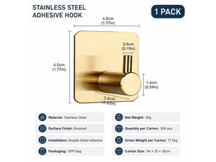 Ensemble de porte-serviettes en acier inoxydable, or carré 14cm, accessoires de salle de