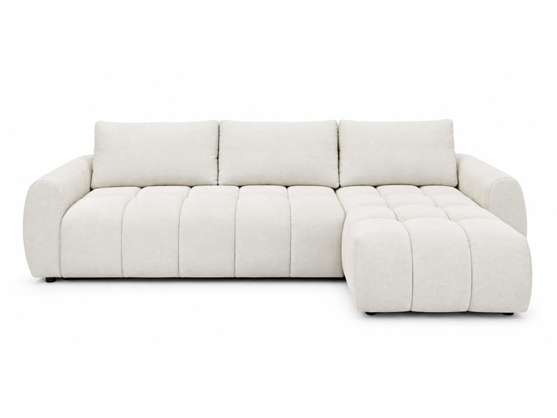  Bobochic canapé d'angle réversible convertible coffre fuji ouverture express tissu chiné blanc  réversible FUJI - Conforama A