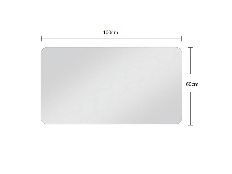  Miroir de salle de bains 60x100 cm sans cadre, angles arrondis, miroir argenté 5 mm  - Conforama E
