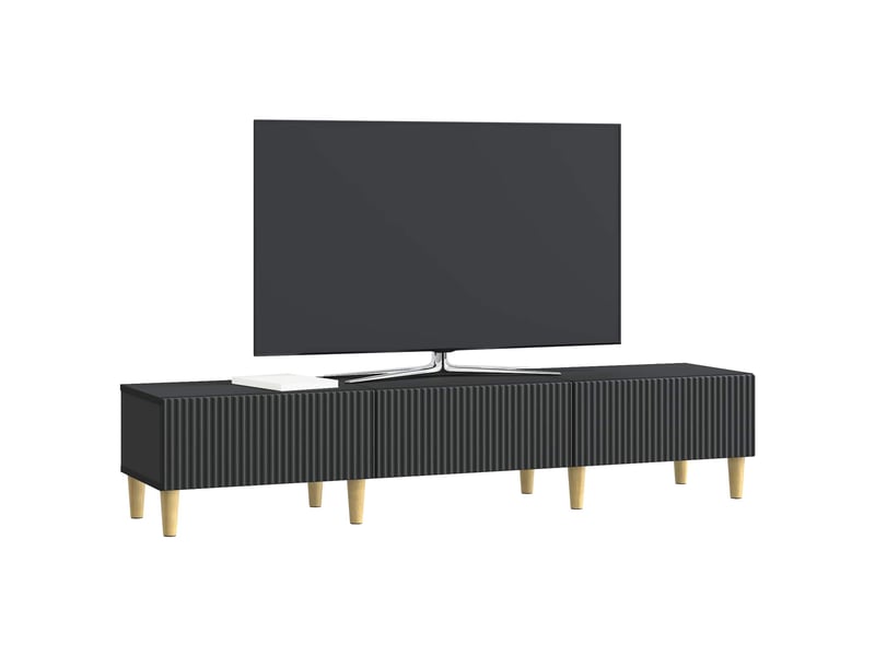  Meuble tv - banc tv - meuble de rangement 147 x 34,5 x 30 cm noir bois d'ingénierie  - Conforama C