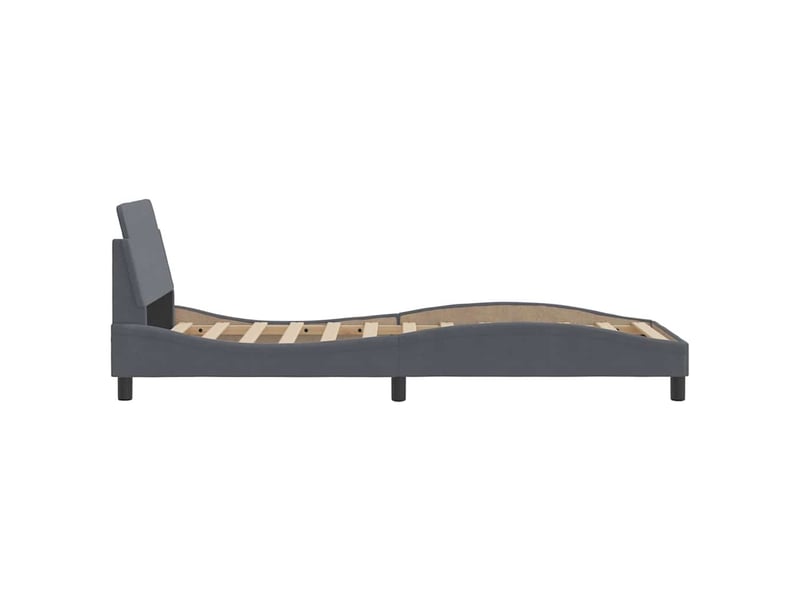  Lit simple- lit adulte -  cadre de lit dover gris foncé 80x200 cm velours  - Conforama D