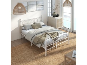 Lit simple 140x200 cm <strong>HAUSS SPOLE</strong>  <strong></strong> coloris blanc