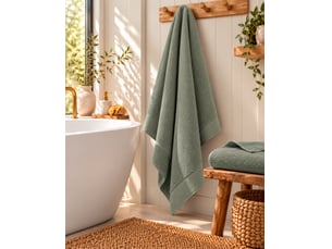 Drap de bain softy 100 x 150 cm éponge zero twist 100% coton peigné 600 gm² romarin