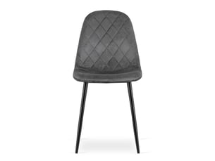 Chaise - leobert - asti - velours gris foncé - 44,5 x 50,5 x 87,5 cm