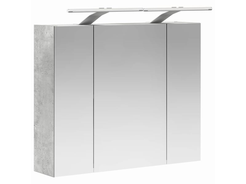 Amoire de salle de bain, meuble de salle de bain avec miroir gris béton shl9957 - Conforama E