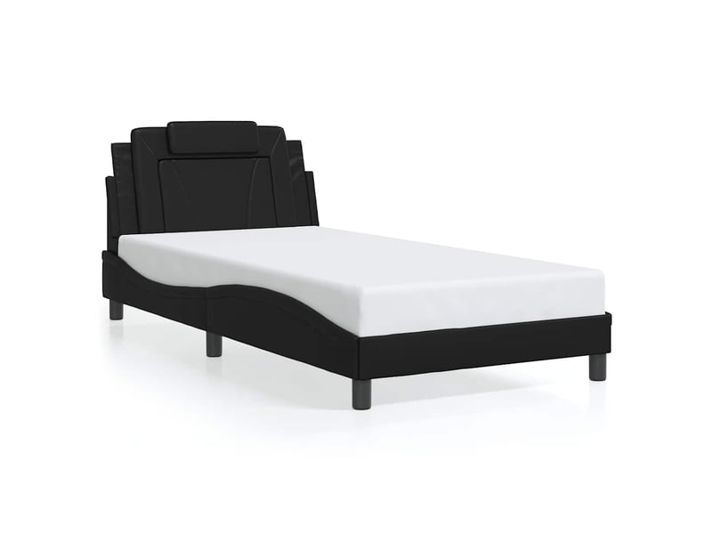  Lit simple- lit adulte -  cadre de lit viana sans matelas noir 100x200 cm similicuir  - Conforama A