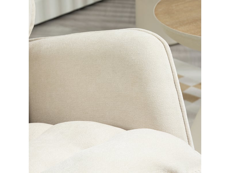  Fauteuil à bascule beige en tissu chenille avec dossier ergonomique, fauteuil d'allaitement confortable 120 kg max  - Conforama E