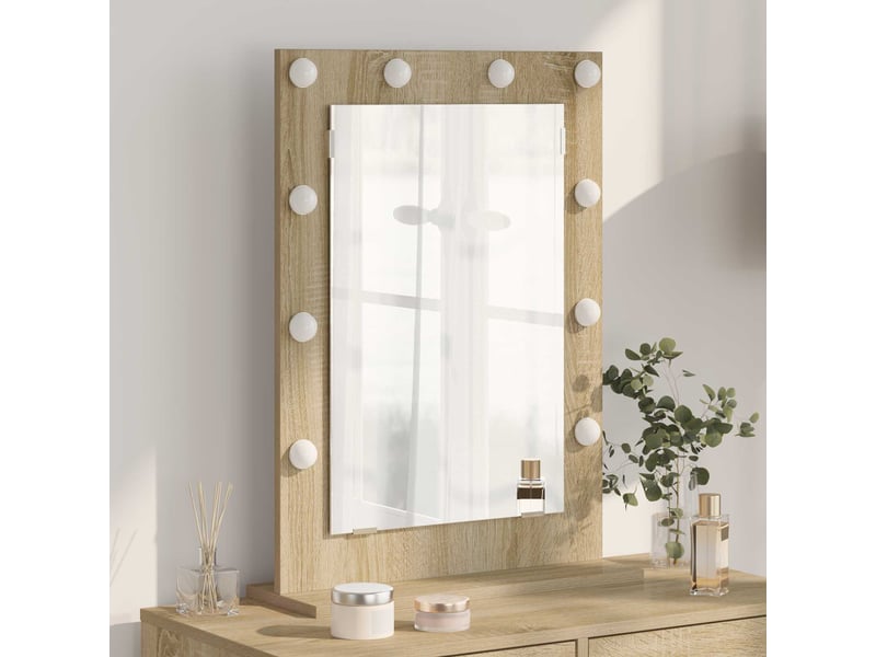  Miroir de vanité, miroir de coiffeuse chêne sonoma 70 x 50 x 18 cm rectangulaire cf62770  - Conforama B