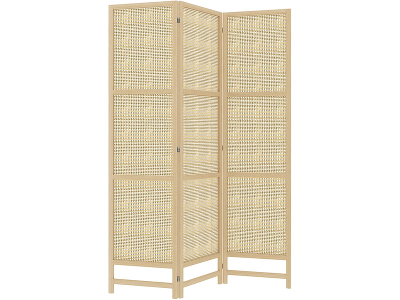 Paravent 3 panneaux pliable 135 x 180 cm naturel homvra - Conforama A