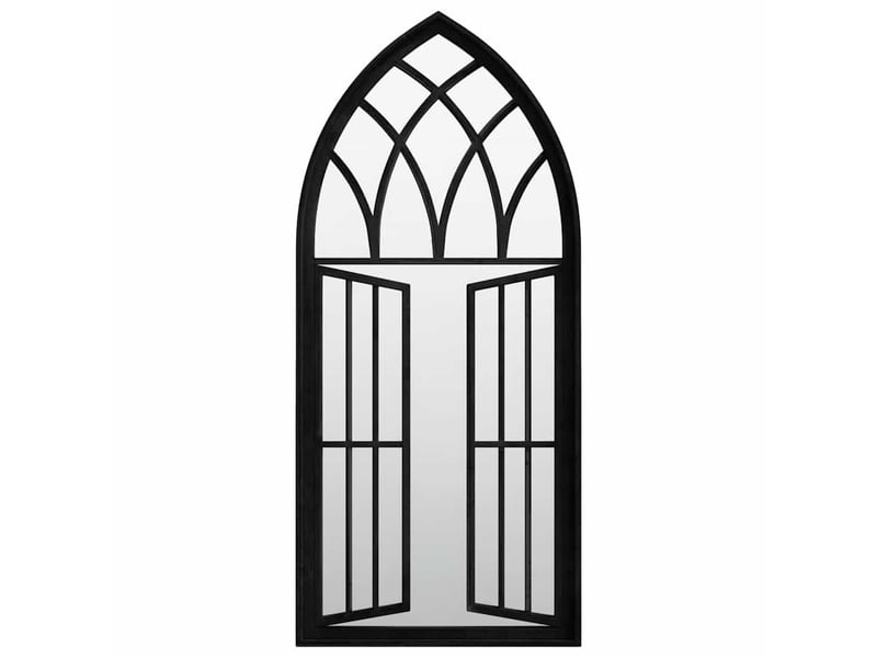  Miroir de jardin, miroir décoratif noir 100x45 cm fer pour utilisation extérieure cf62705  - Conforama A