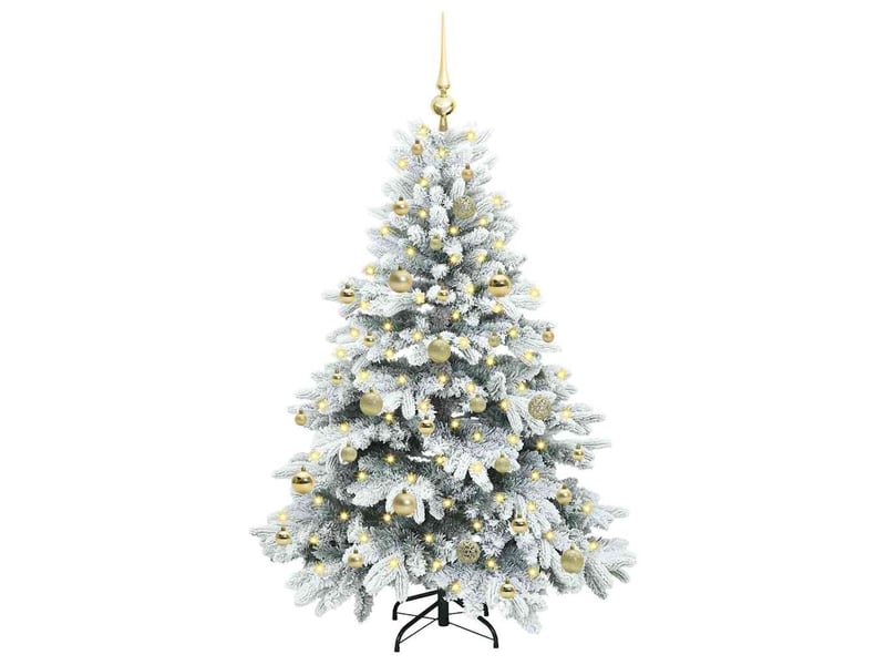  Sapin de noël - arbre de noël artificiel avec 150 led blanc 150 cm pe et pvc  - Conforama C