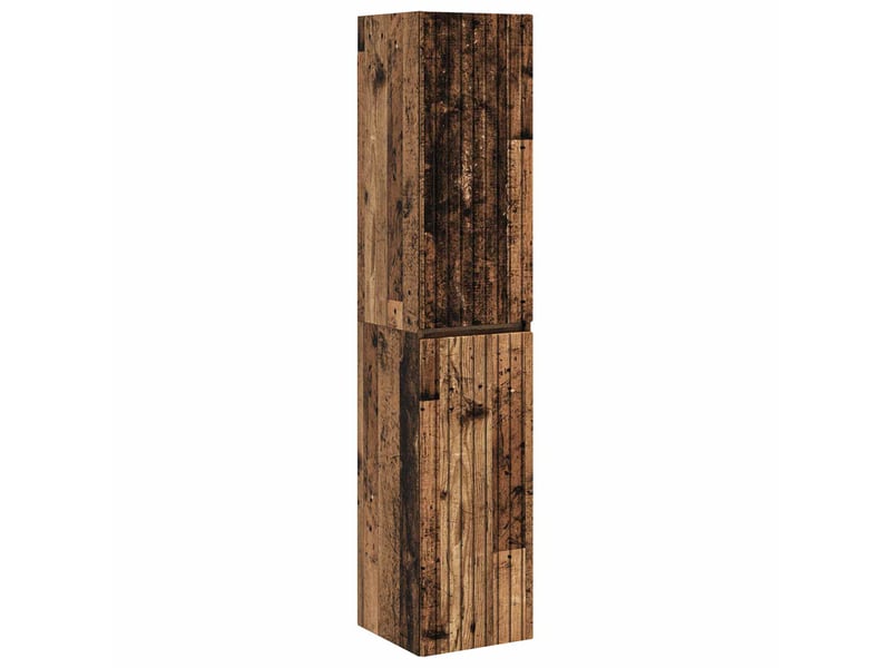 Cabinet salle de bain mural, meuble de rangement bois ancien 33x34.5x160 cm shl2484 - Conforama A