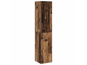 Cabinet salle de bain mural, meuble de rangement bois ancien 33x34.5x160 cm shl2484