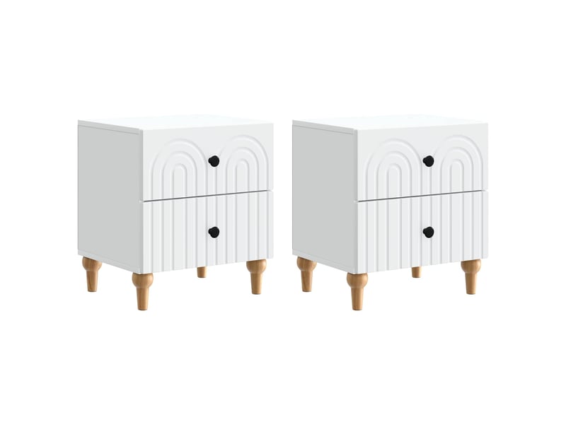 Table de chevet - cabinet de chevet - table de nuit 2 pc blanc 43 x 34,5 x 48 cm - Conforama A