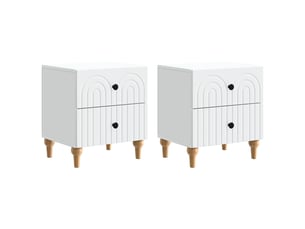 Table de chevet - cabinet de chevet - table de nuit 2 pc blanc 43 x 34,5 x 48 cm