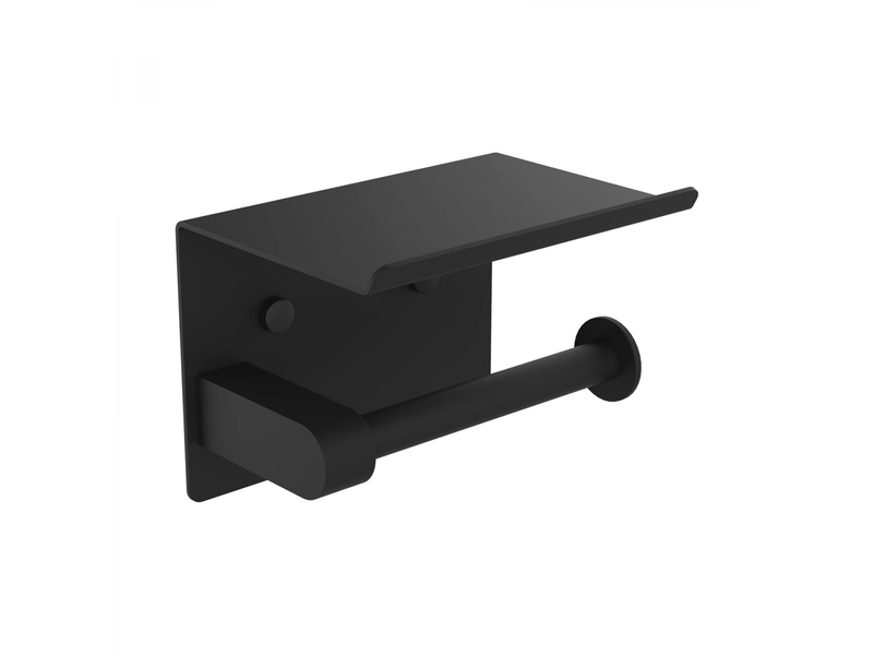 Porte rouleau toilette mural en acier inoxydable 304 noir - installation facile avec vis ou adhésif 3m - support papier toilette robuste - Conforama A